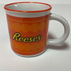 Reese’s 8oz Orange Brown Logo Ceramic Dishwasher Microwave Safe Coffee Cup Mug